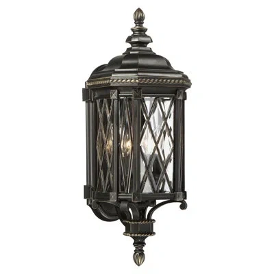 Minka Lavery Bexley Manor 4-light Outdoor Wall Lantern In Coal W,gold Highlights
