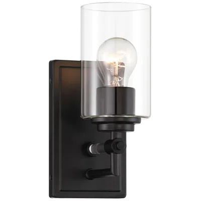 Minka Lavery Binsly 1-light 4.5-in Black Vanity With Clear Glass Shades