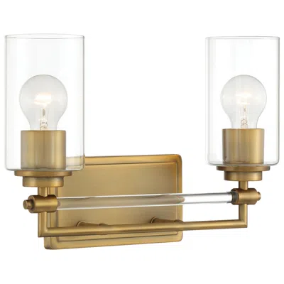 Minka Lavery Binsly 2-light 15.63-in Black Vanity With Clear Glass Shades