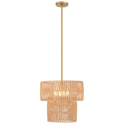 Minka Lavery Bungalow Heaven 16" Wide Soft Brass 4-light Pendant