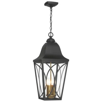 Minka Lavery Cardigan 26 1/2"h Sand Black And Brass 4-light Outdoor Hanging Light