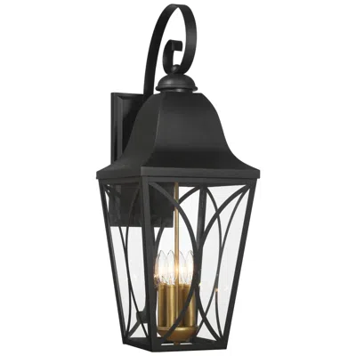 Minka Lavery Cardigan 30 1/4" High Black And Brass Outdoor Wall Light