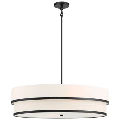Minka Lavery Cascade 32" Wide Modern Coal And White Oval Pendant Light
