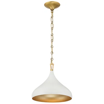 Minka Lavery Cedar Lane 1-light 12.75-in Brass And Cream Pendant Lighting
