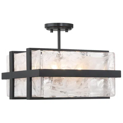 Minka Lavery Cloud Break 15" Wide Coal Black 4-light Ceiling Light