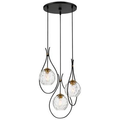 Minka Lavery Cody 19" Wide Coal And Soft Brass Multi-light Pendant