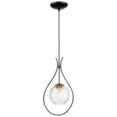 Minka Lavery Cody 1-light Coal And Soft Brass Mini-pendant