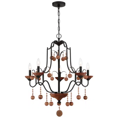 Minka Lavery Colonial Charm 28" Wide Old Bronze 5-light Chandelier