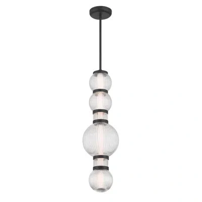 Minka Lavery Cordel 8" Led Mini Pendant In Black