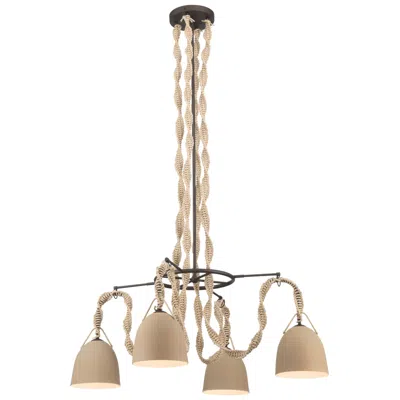 Minka Lavery Cordon 4-light 40-in Dark Bronze Pendant With Ceramic Shade