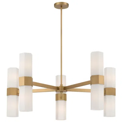 Minka Lavery Delgada 10-light 36-in Legacy Brass Chandelier With Shades