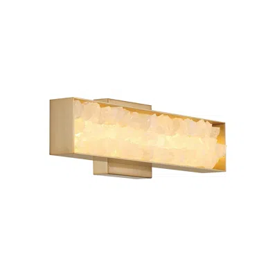 Minka Lavery Divinely Led 16-in Celeste Brass Vanity Light With Shade