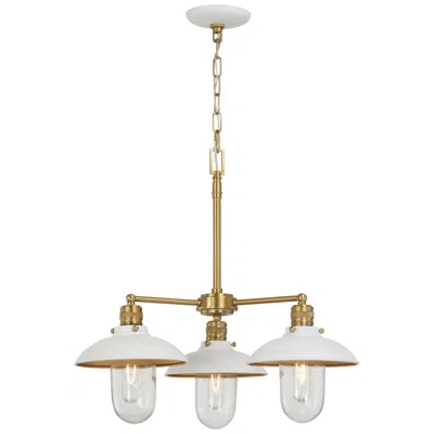 Minka Lavery Downtown Edison 3-light White And Soft Brass Chandelier