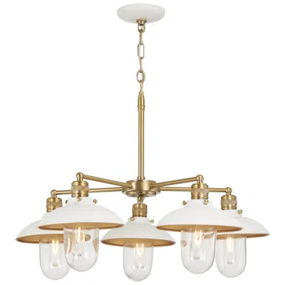 Minka Lavery Downtown Edison 5-light White And Soft Brass Chandelier