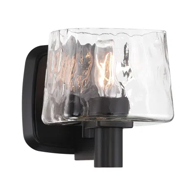 Minka Lavery Drysdale 1-light 5.38-in Black Vanity With Clear Glass Shades