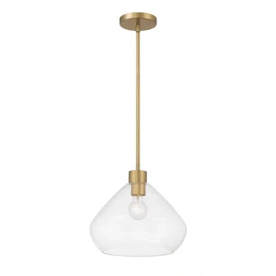 Minka Lavery Elaris 12.5" 1-light Pendant In Brass,clear