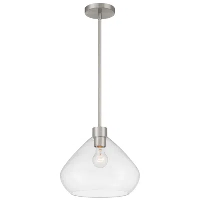 Minka Lavery Elaris 1-light 12.5-in Brushed Nickel Pendant With Glass Shade