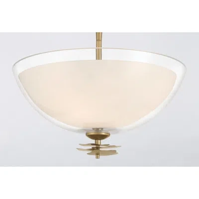 Minka Lavery Elowen 15" 3-light Semi-flush Mount In Brass