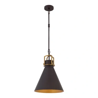 Minka Lavery Fenric 13.75" 1-light Pendant In Bronze,gold