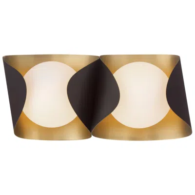 Minka Lavery Flare 8"h Dark Bronze And Legacy Brass 2-light Wall Sconce