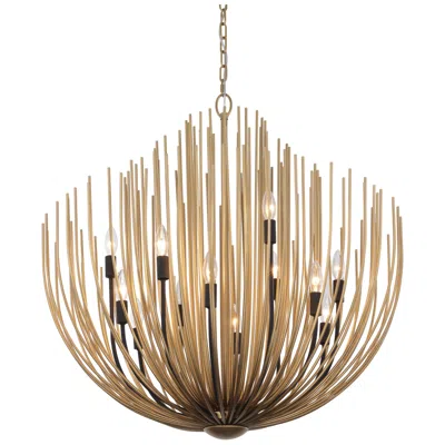 Minka Lavery Florenza 12-lt 32-in Legacy Brass And Matte Black Chandelier In Gold
