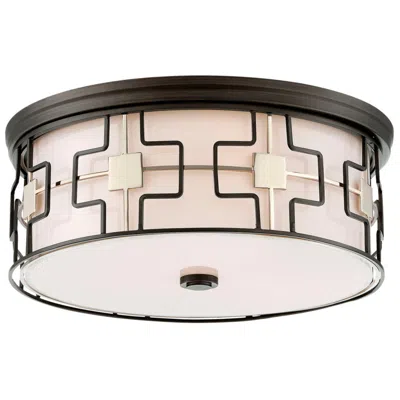 Minka Lavery Flush Mount 16" Wide Dark Gray Drum Led Ceiling Light