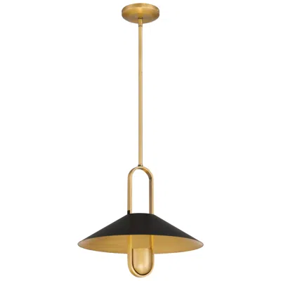 Minka Lavery Goldenridge 15"w Legacy Brass And Matte Black Led Pendant Light