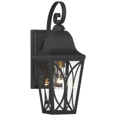 Minka Lavery Great Outdoors Cardigan 1-light 5.5-in Black And Brass Outdoor Wall Mount
