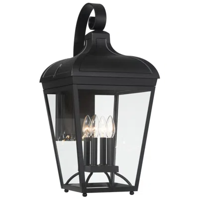 Minka Lavery Great Outdoors Marquee 4-light 12-in Black Outdoor Wall Mount With Shades