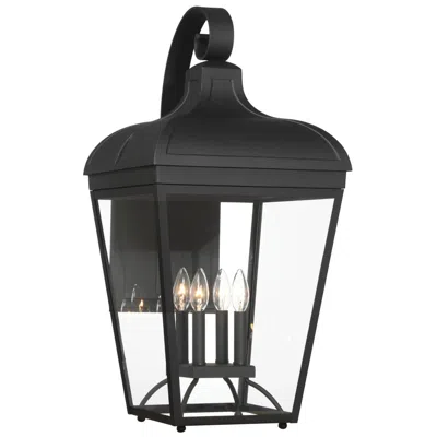 Minka Lavery Great Outdoors Marquee 4-light 14-in Black Outdoor Wall Mount With Shades