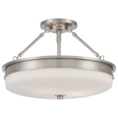 Minka Lavery Halora 3-lt 15.25-in Brush Nickel Semi-flush Mount With Shade