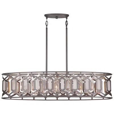 Minka Lavery Hexly 44" Wide Bronze With Silver 5-light Island Chandelier