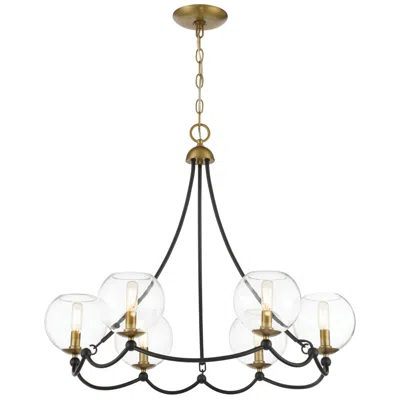Minka Lavery Kearney Park 29" Wide Coal And Brass 6-light Chandelier