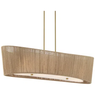 Minka Lavery Key Largo 4-lt 45-in Soft Brass Linear Chandelier With Shade