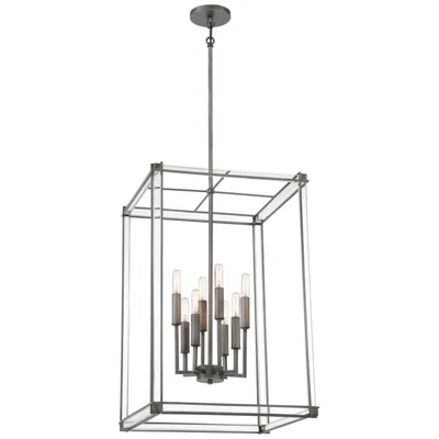 Minka Lavery Langen Square 18" Wide Antique Nickel Geometric 8-light Pendant Light