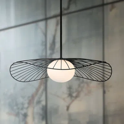 Minka Lavery Langley 24" 1-light Pendant In Dark Matte Black