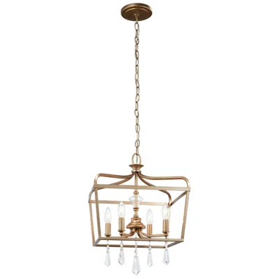 Minka Lavery Laurel Estate 14 1/4" Gold And Crystal 4-light Pendant