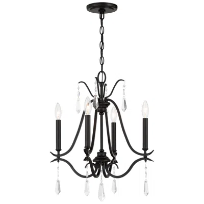 Minka Lavery Laurel Estate 18" Wide Black 4-light Mini Chandelier