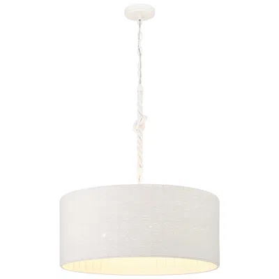 Minka Lavery Lodelle 4-light 24-in White Pendant With Cotton Rope Shades