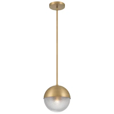 Minka Lavery Luniva 1-light 8-in Legacy Brass Mini Pendant With Glass Shade