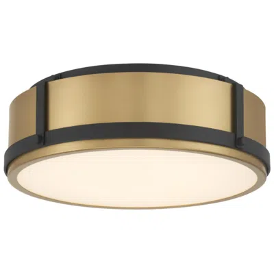 Minka Lavery Lynca 5cct Led 13.75-in Legacy Brass And Black Flush Mount