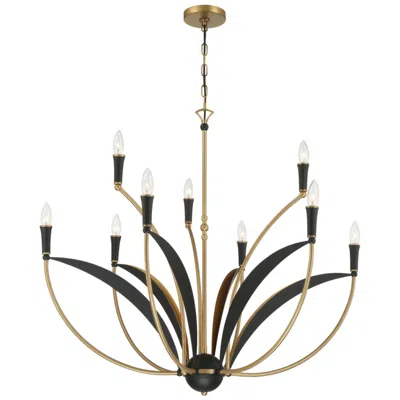 Minka Lavery Miller 35 1/2"w Legacy Brass And Black 9-light Chandelier