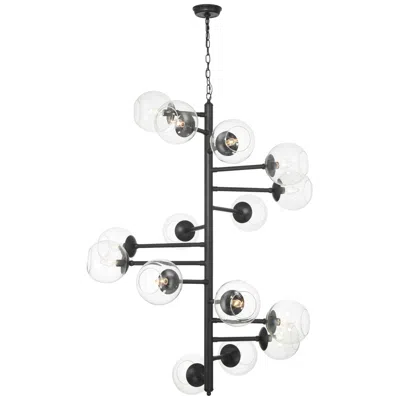 Minka Lavery Millikan 15-light 38.75-in Black Pendant With Glass Shades
