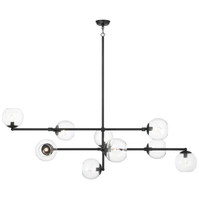 Minka Lavery Millikan 9-light 64-in Black Pendant With Clear Glass Shades