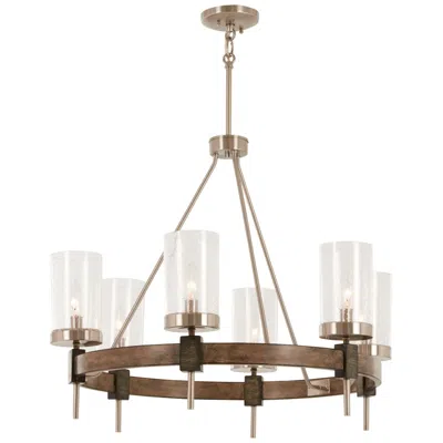 Minka Lavery Minka Bridlewood 28" Wide Wood Ring Modern Wagon Wheel Chandelier