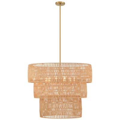 Minka Lavery Minka Bungalow Heaven 32" Brass Papyrus Rope 6-light Coastal Pendant