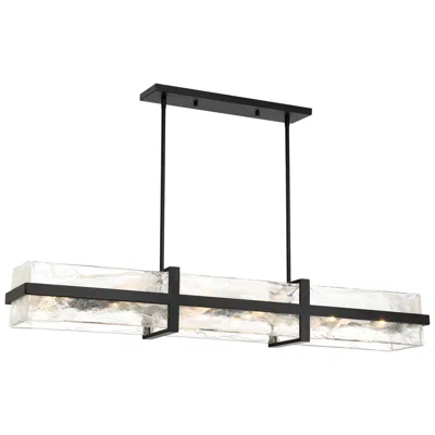 Minka Lavery Minka Cloud Break 48" Wide Coal Black Cloud Glass Linear Chandelier