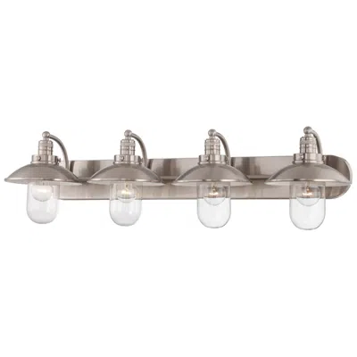 Minka Lavery Minka Downtown Edison 38 1/2" Wide Brushed Nickel 4-light Bath Light
