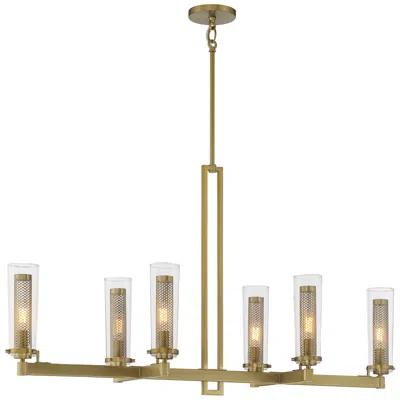 Minka Lavery Minka Emmerham 44" Wide Soft Brass 6-light Linear Island Pendant
