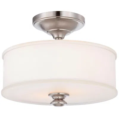 Minka Lavery Minka Harbour Point 13 1/2" Wide Brushed Nickel Drum Ceiling Light